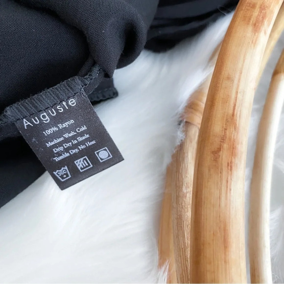 Auguste The Label Pleated Mini Dress Blouse Tunic Top Crochet High Low US 2 - Picture 9 of 13